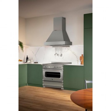 Bertazzoni HER95I1EXT2 Κουζίνα 86lt με Επαγωγικές Εστίες Π89.5εκ. Inox